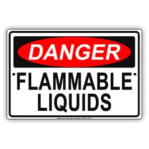 Letrero de metal aluminio aviso novedad decoración fábrica líquidos inflamables peligro - Imagen 1 de 1