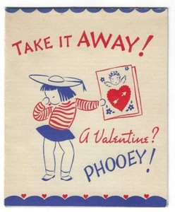 A Valentine? Phooey! What I Want is YOUEY! - VTG Card Cupid Red White Blue - Picture 1 of 3