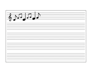 PAPEL GRANDE REUTILIZABLE DE HOJA DE MÚSICA EN BLANCO PERFECTO PARA NOTAS Y RITMOS + LÁPIZ - Imagen 1 de 7