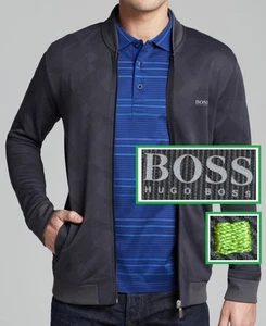 NWT Hugo Boss Green Label By Hugo Boss Zip-up Fancy Track Jacket In Black Size S - Picture 1 of 12