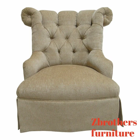 Quality Custom Chesterfield Boudoir Lounge Slipper Chair Oversized Swivel B Cover