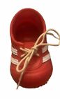 Doll Shoe Playmate 4” Long 2 In Wide Red w White Stripes