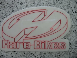 HARO BIKES BMX STICKER DECAL Fork frame bars bumper sticker Red and White - Picture 1 of 2