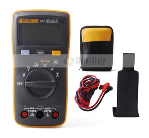 Fluke 107 AC/DC Current Handheld Digital Multimeter Magnetic Pendant Soft Case - Picture 1 of 8