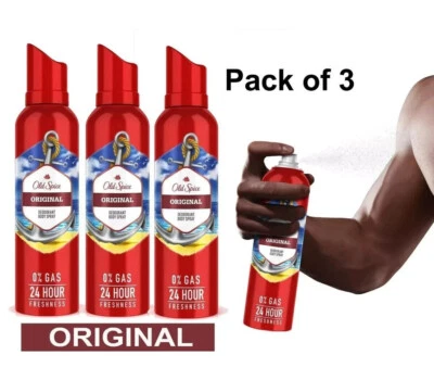 Old Spice Original Deodorants 24 Stunden langanhaltendes Körperparfüm 140 ml 3er Set - Bild 1 von 4