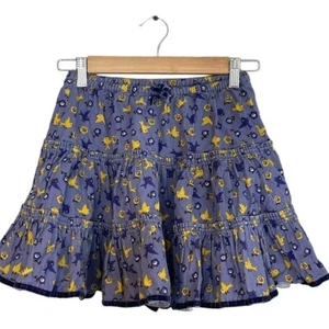 Mini Boden Corduroy Tiered Layered A Line Skirt Size 4 - 5 Birds and Floral - Picture 1 of 9