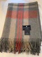RED *Plaid Houndstooth NWT Pottery Barn WHITAKER REVERSIBLE THROW Blanket GRAY