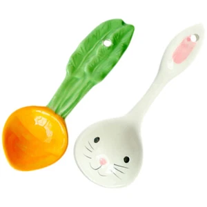 2 Pcs Children's Tableware Spoon Toddler Spoons for Kids Ceramic Soup - Picture 1 of 12