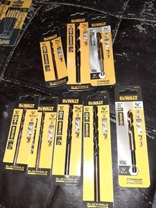 (Lot of 8) Assorted Dewalt Titanium Impact Ready/Black And Gold Drill Bits - Picture 1 of 4