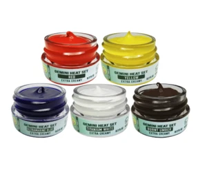 Set of 5 Basic Gemini Colors Heat Set Artist Paint Canvas Reborn Red Yellow Blue - Picture 1 of 2
