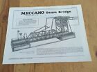 1973 MECCANO OUTFIT No 10 INSTRUCTIONS foldout BEAM BRIDGE