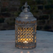 30cm stile vintage Giardino Marocchino Moresca in Metallo Reticolo LANTERNA portacandele