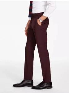 Bar Iii Men's Slim Fit Solid Suit Dress Pants Stretch Burgundy Red 30 x 32 - Picture 1 of 2