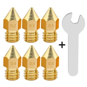 Lot 6x buse laiton nozzle pour Comgrow / Elegoo Creality Ender-3 + Clé montage - Bild 1 von 4