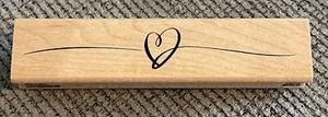 Stempel: Herzlinie #586396-HR - Holz/Gummistempel 5 Zoll x 1 Zoll - Bild 1 von 3