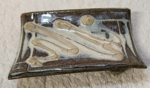 Celff Studio Art Pottery Soap Dish 4 Footed Pedestal 3 x 4 1/2" Tray - Picture 1 of 8
