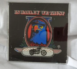 Harley Davidson Carnival Fair Glass Mirror Prize In Harley We Trust - 6"x6" - Picture 1 of 5