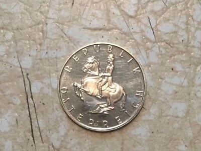 1965 AUSTRIA Spanish HORSE RIDER Genuine Silver 5 Shilling Austrian Coin Proof - Image 1 of 2