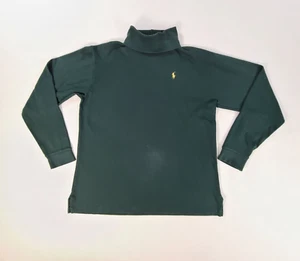 Ralph Lauren  Polo Shirt Boys Large Green Long Sleeve Turtle Neck Youth Teens - Picture 1 of 8