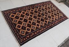 3'8 x 6'9 Stunning handmade vintage afghan tribal baluchi wool rug, 4x7 area rug
