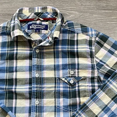 Canterbury of New Zealand Men's Shirt Size M Long Sleeve Button Down Top Blue - Image 1 of 4