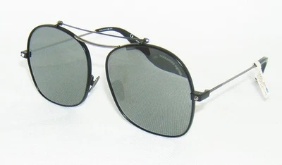 ALEXANDER McQUEEN AM0088S 002 BLACK SILVER FLASH SUNGLASSES - Image 1 of 4