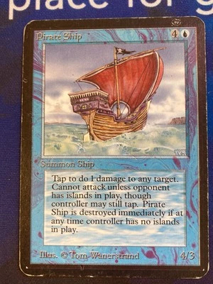1x MTG Alpha Pirate Ship Rare Magic: The Gathering Heavy Play - Image 1 of 2