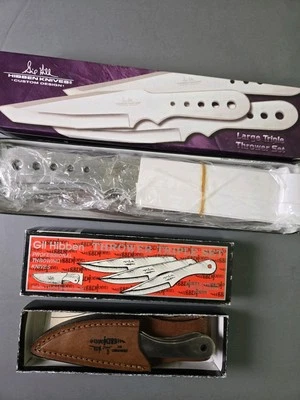 6pc Gil Hibben Large And Small Throwing Knife United Cutlery Autographed Book - Image 1 of 4