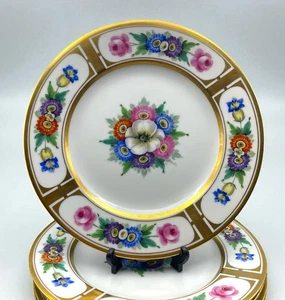 Antike William Schott signierte Limoges handbemalte Speiseteller 6er Set - Bild 1 von 8