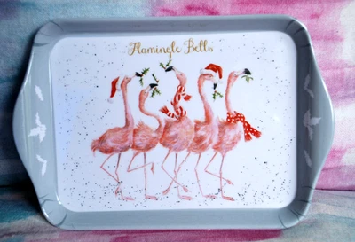 PORTMEIRION Pimpernel FLAMINGLE BELLS SANDWICH Snack TRAY small NEVER USED NEW! - Image 1 of 3