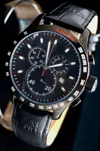 Reloj Disney cronógrafo pieza de coleccionista indicador de fecha correa de cuero VINTAGE * - Imagen 1 de 2