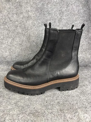 Sam Edelman Boots Womens Size 9 Black Laguna Chelsea Lug Sole Leather Ankle - Image 1 of 4
