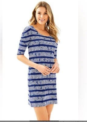 Vestido Camiseta Lilly Pulitzer La Jolla XLNazul marino marea alta corazón suela rayas Foto 1 de 2