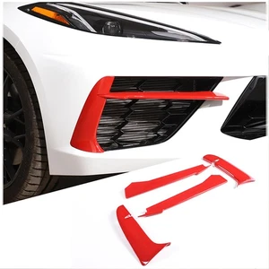 4x Front Bumper Air Intake Grille Trim Strips ABS No Fit Z06 For Corvette C8 20+ - Picture 1 of 18