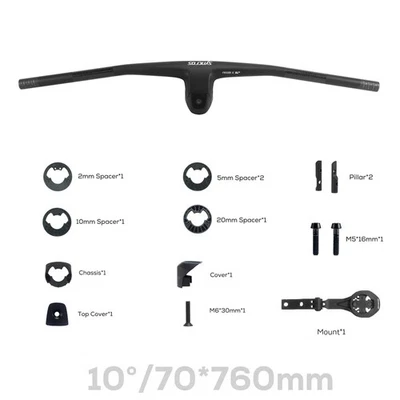 -9°-10° -12° -14° Full Carbon Fiber Integrated Cockpit MTB Handlebar With Mount - Image 1 of 4