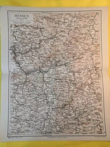 1903 HESSEN State Vintage MAP Germany Province ORIG. 11.5 x 9.5 Color C20-9 - Picture 1 of 3