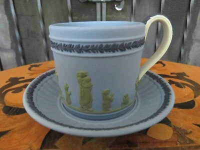 Lord Wedgwood Collection Four-color Jasperware Lady Templeton Tea Cup Saucer Set - Image 1 of 4