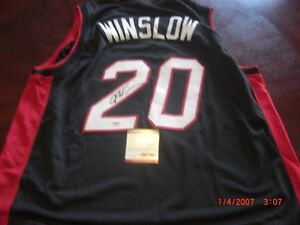 JUSTISE WINSLOW DUKE BLUEDEVILS,MIAMI HEAT AWAY PSA/DNA SIGNED JERSEY