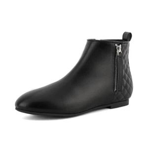 MaxMuxun Women's Ankle Boots Flat Low Heel Zipper/Chelsea Booties Winter Fall - Picture 1 of 7
