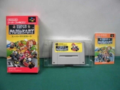 SNES -- SUPER MARIO KART -- CanSave! Boxed. Manual. JAPAN Game. 12894 - Image 1 of 4
