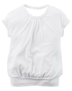 Carter's Girl's White Cap Sleeve Braided Neck Top; 24 Months - Picture 1 of 1