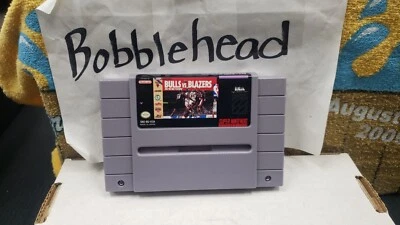 AUTHENTIC BULLS VS BLAZERS & THE NBA PLAYOFFS SUPER NINTENDO SNES VIDEO GAME - Image 1 of 4