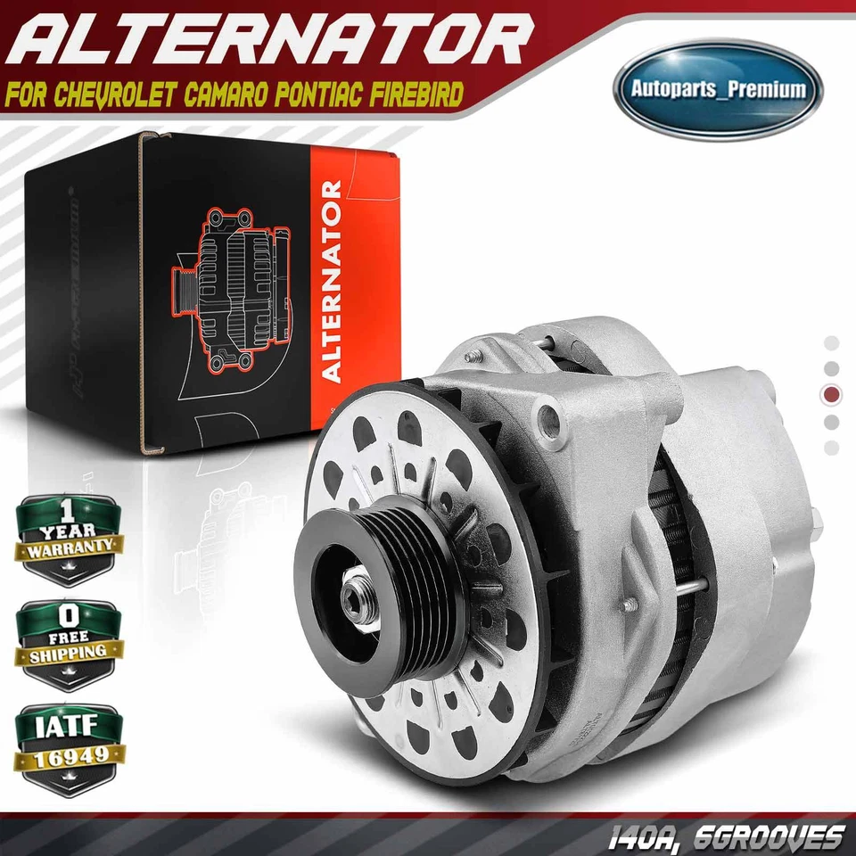 Alternator for Chevrolet Camaro Pontiac Firebird 1994-1997 140A 12V CW 6-Groove - Image 1 of 4