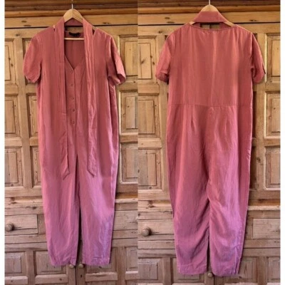 Hatch Womens 1 Small Noelle Jumpsuit Romper Maternity Belted V-Neck Linen Blend - Image 1 of 4