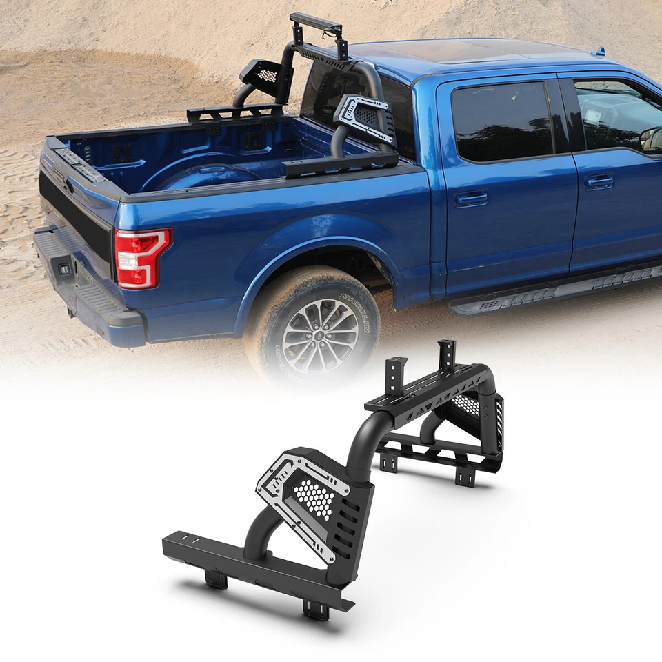 Adjustable Front Bed Rack Roll Bar For 1997-2025 Ford F150 2019-2025 Ford Ranger - Image 1 of 4