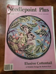 Needlepoint Plus Mag Barbara Eyre Design Rabbit Elusive Cottontail 1990 FR4 - Picture 1 of 9
