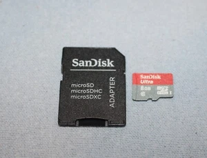 8GB Sandisk Ultra Micro SDHC Speicherkarte mit SD Karten Adapter - Top - Bild 1 von 3