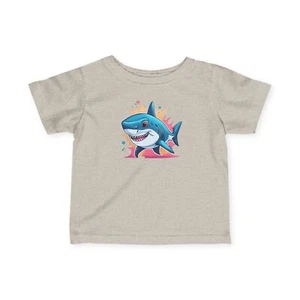 Shark-Themed Infant Tee, Cute Baby Shark Shirt, Toddler Summer Tee, Kids  - Picture 1 of 46