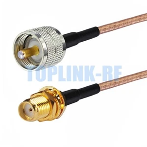 SMA Female Bulkhead to UHF PL-259 Male Connector RF Pigtail Coaxial Cable RG316 - Photo 1/4