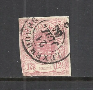 LUXEMBOURG SCOTT 8 USED FINE - 1859 12.5c ROSE  COAT OF ARMS ISSUE  CV $160 - Picture 1 of 2